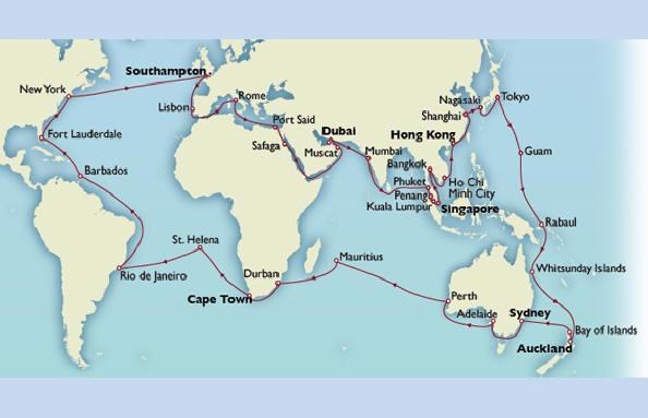 Cruises Around The World Map