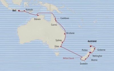 Cruises Around The World Oceania Insignia February 22 March 17 2026 Cruises Auckland, New Zealand to Benoa (Bali), Indonesia