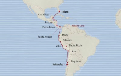Cruises Around The World Oceania Marina January 5-22 2026 Cruises Valparaíso, Chile to Miami, FL, United States