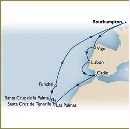 Cruises Around The World Map Cunard Queen Elizabeth QE 2026 Southampton to Southampton