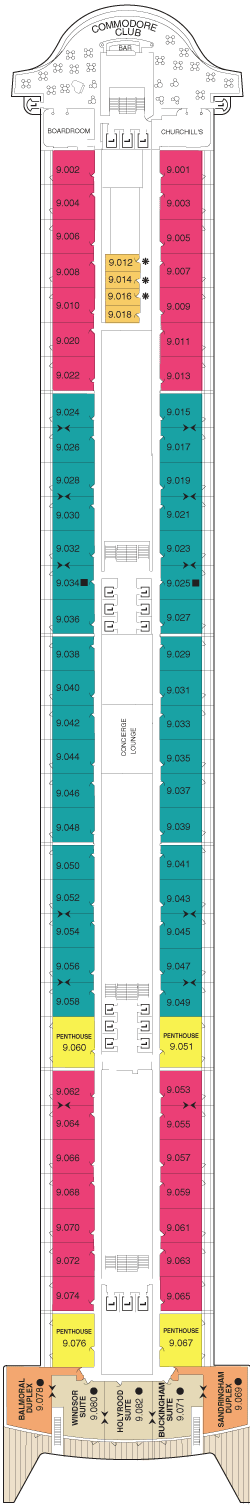 Cunard Queen Mary 2 Deck 9 Cruise Itinerary luxury cruise information