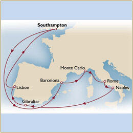 Cruises Around The World Map Cunard Queen Mary 2 Qm 2 2026 Southampton to Southampton