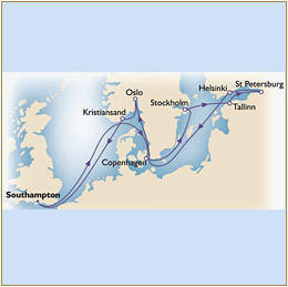 Cruises Around The World Map Cunard Queen Victoria QV 2026 Southampton to Southampton