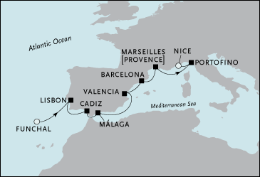 Cruises Around The World Luxury Cruises Funchal Madeira to Nice