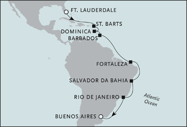 Cruises Around The World Fort Lauderdale to Buenos Aires