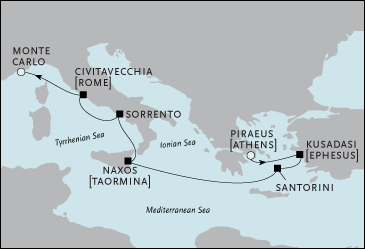 Cruises Around The World Luxury Cruise Athens to Monte Carlo