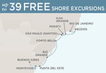 Cruises Around The World Regent Mariner Map BUENOS AIRES TO RIO DE JANEIRO