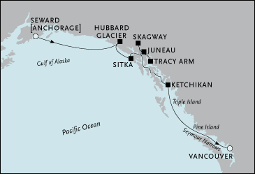 Cruises Around The World Seward, Alaska to Vancouver
