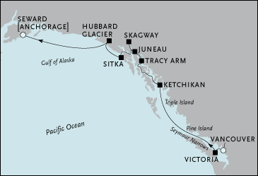 Cruises Around The World Vancouver to Seward