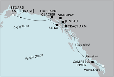 Cruises Around The World Seward to Vancouver