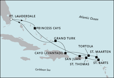 Cruises Around The World Fort Lauderdale to Fort Lauderdale