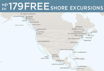 Cruises Around The World Regent World Cruises Navigator 2026 Map VANCOUVER TO MONTRÉAL