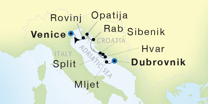 Cruises Around The World Seadream Yacht Club, Seadream 1 August 13-20 2028 Dubrovnik, Croatia to Venice, Italy