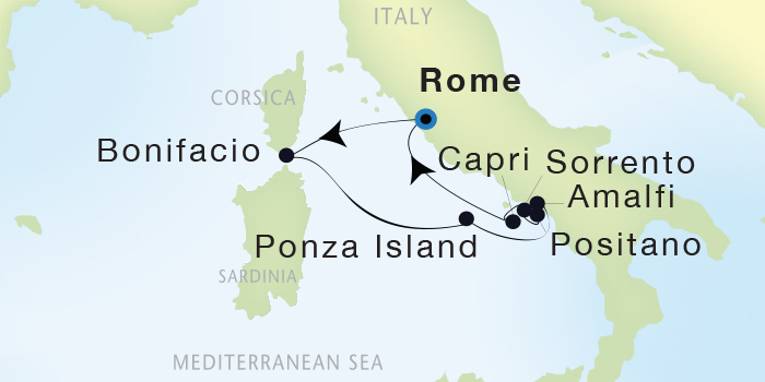 Cruises Around The World Seadream Yacht Club, Seadream 1 July 30 August 6 2028 Civitavecchia (Rome), Italy to Civitavecchia (Rome), Italy