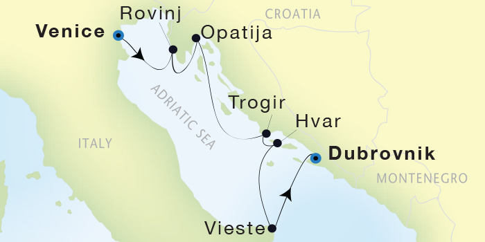 Cruises Around The World Seadream Yacht Club, Seadream 2 August 20-27 2028 Venice, Italy to Dubrovnik, Croatia