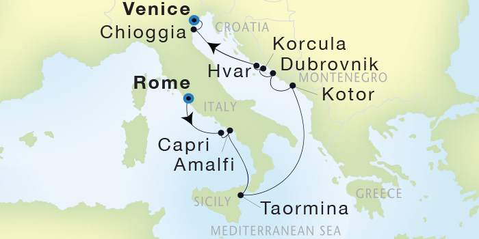 Cruises Around The World Seadream Yacht Club, Seadream 2 July 23 August 2 2028 Civitavecchia (Rome), Italy to Venice, Italy