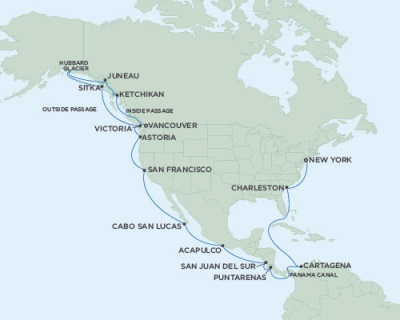 Cruises Around The World Seven Seas Mariner August 24 September 21 2028 Vancouver, British Columbia, Canada to New York (Manhattan), NY