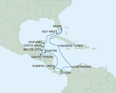 Cruises Around The World Seven Seas Mariner December 21 2028 January 4 2026 Miami, FL to Miami, FL