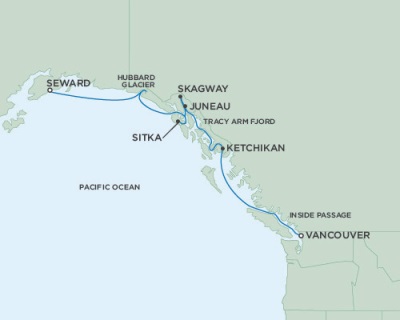 Cruises Around The World Seven Seas Mariner June 15-22 2028 Vancouver, British Columbia, Canada to Anchorage (Seward), AK
