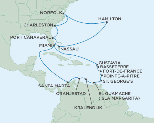 Cruises Around The World Seven Seas Mariner March 25 April 20 2028 Miami, Florida to Miami, Florida