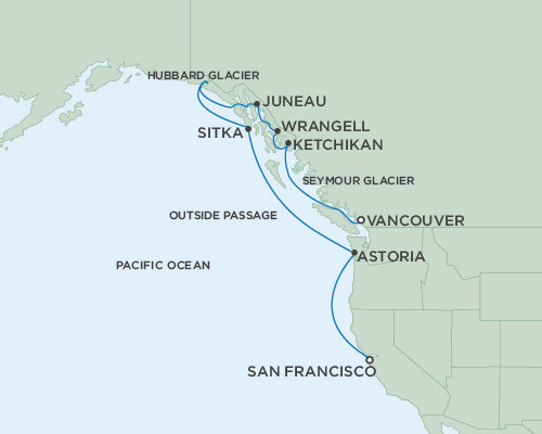 Cruises Around The World Seven Seas Mariner May 8-18 2028 San Francisco, California to Vancouver, British Columbia, Canada