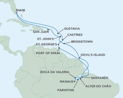Cruises Around The World Seven Seas Mariner November 26 December 21 2028 Miami, FL to Miami, FL