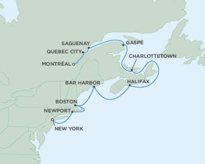 Cruises Around The World Seven Seas Mariner October 1-11 2028 Montreal, QC, Canada to New York (Manhattan), NY