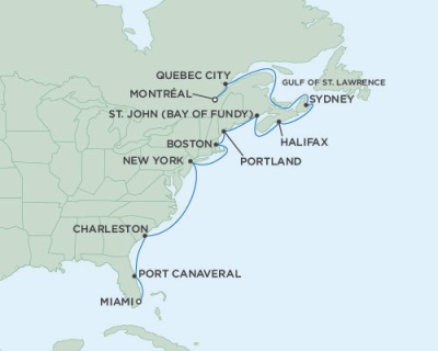 Cruises Around The World Seven Seas Mariner October 21 November 4 2028 >Montreal, QC, Canada to Miami, FL