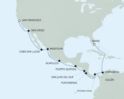 Cruises Around The World Seven Seas Mariner - RSSC April 25 May 13 2026 Cruises Miami, FL, United States to San Francisco, CA, United States