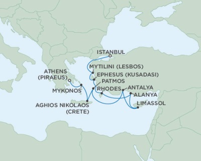 Cruises Around The World Seven Seas Navigator August 26 September 5 2028 Athens (Piraeus), Greece to Istanbul, Turkey