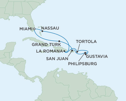 Cruises Around The World Seven Seas Navigator January 20-30 2028 Miami, Florida to Miami, Florida