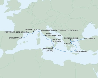 Cruises Around The World Seven Seas Navigator July 13-25 2028 Barcelona, Spain to Istanbul, Turkey