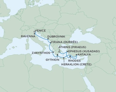 Cruises Around The World Seven Seas Navigator May 27 June 6 2028 Venice, Italy to Athens (Piraeus), Greece