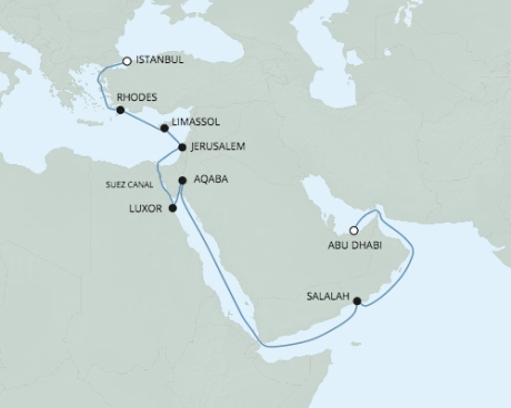 Cruises Around The World Seven Seas Navigator - RSSC April 3-21 2026 Cruises Abu Dhabi, United Arab Emirates to Istanbul, Turkey