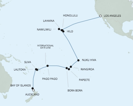 Cruises Around The World Seven Seas Navigator - RSSC January 21 February 19 2026 Cruises Los Angeles, California to Auckland, New Zealand