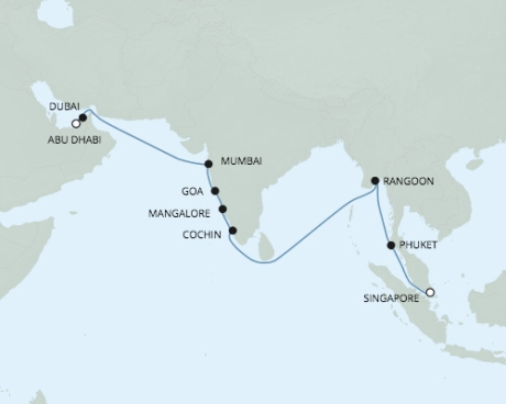 Cruises Around The World Seven Seas Navigator - RSSC March 16 April 3 2026 Cruises Singapore, Singapore to Abu Dhabi, United Arab Emirates