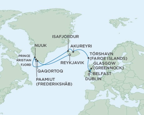 Cruises Around The World Seven Seas Voyager June 26 July 11 2028 Dublin, Ireland to Reykjavik, Iceland