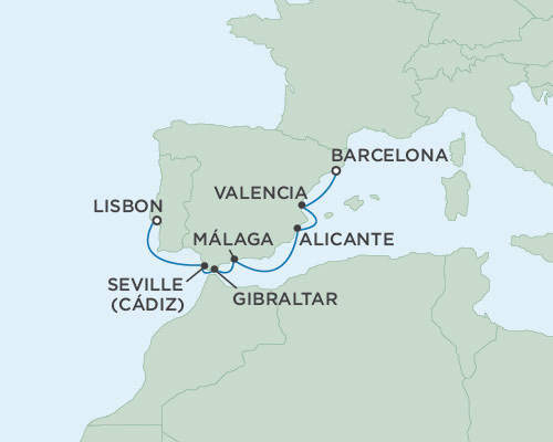 Cruises Around The World Seven Seas Voyager May 23-30 2028 Barcelona, Spain to Lisbon, Portugal