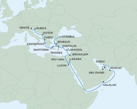 Cruises Around The World Seven Seas Voyager - RSSC May 2 June 1 2026 Cruises Abu Dhabi, United Arab Emirates to Venice, Italy