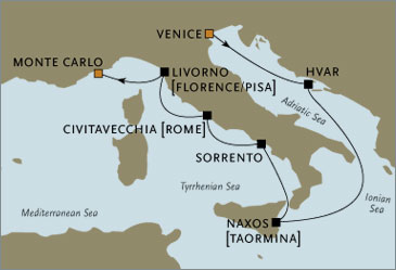 Cruises Around The World Deluxe Cruises - Seven Seas Navigator 2028 Venice to Monte Carlo May June