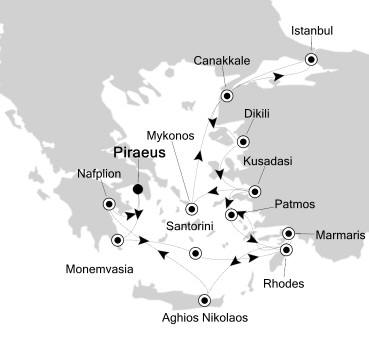 Cruises Around The World Silversea Silver Cloud April 19 May 3 2026 Piraeus, Greece to Piraeus, Greece