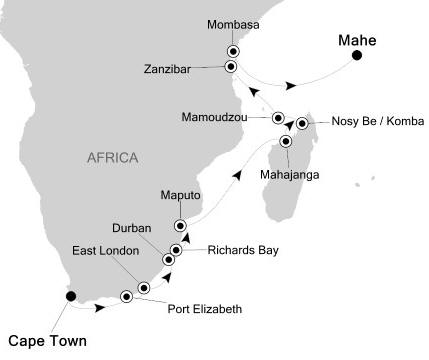 Cruises Around The World Silversea Silver Cloud February 27 March 17 2026 Cape Town, South Africa to Mahé, Seychelles