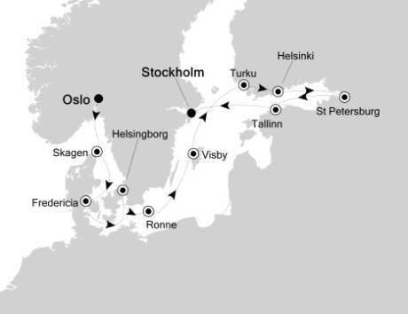 Cruises Around The World Silversea Silver Cloud July 7-19 2026 Oslo, Norway to Stockholm, Sweden