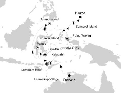 Cruises Around The World Silversea Silver Discoverer May 26 June 9 2026 Darwin, Australia to Palau Island, Palau