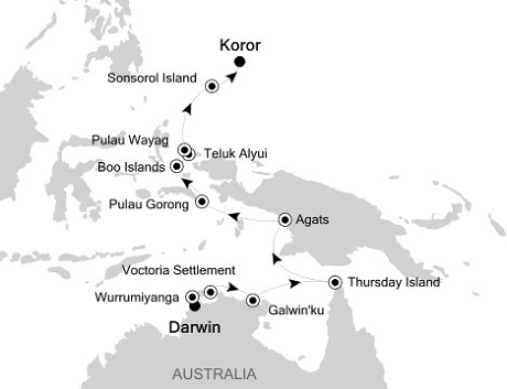 Cruises Around The World Silversea Silver Discoverer May 27 June 11 2028 Darwin to Koror