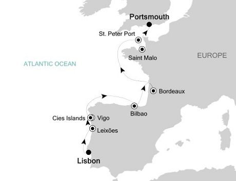 Cruises Around The World Silversea Silver Explorer April 29 May 9 2028 Lisbon to Portsmouth