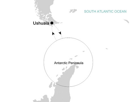 Cruises Around The World Silversea Silver Explorer December 12-22 2028 Ushuaia to Ushuaia