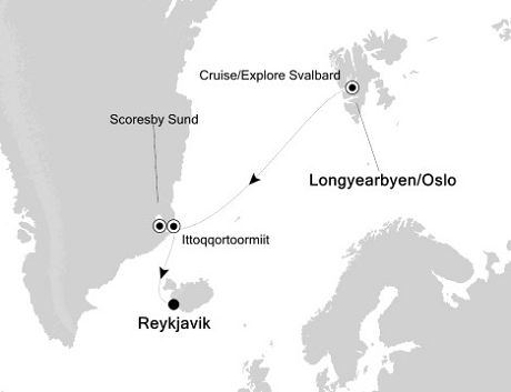 Cruises Around The World Silversea Silver Explorer July 30 August 13 2028 Longyearbyen, Svalba to Reykjavik