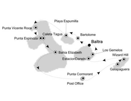Cruises Around The World Silversea Silver Galapagos September 24 October 1 2028 Baltra, Galapagos to Baltra, Galapagos