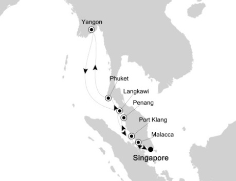 Cruises Around The World Silversea Silver Shadow March 10-22 2026 Singapore, Singapore to Singapore, Singapore